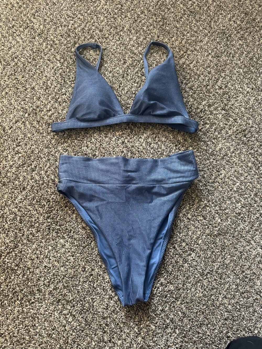 aerie Ribbed Two-Piece Swim Set in Blue